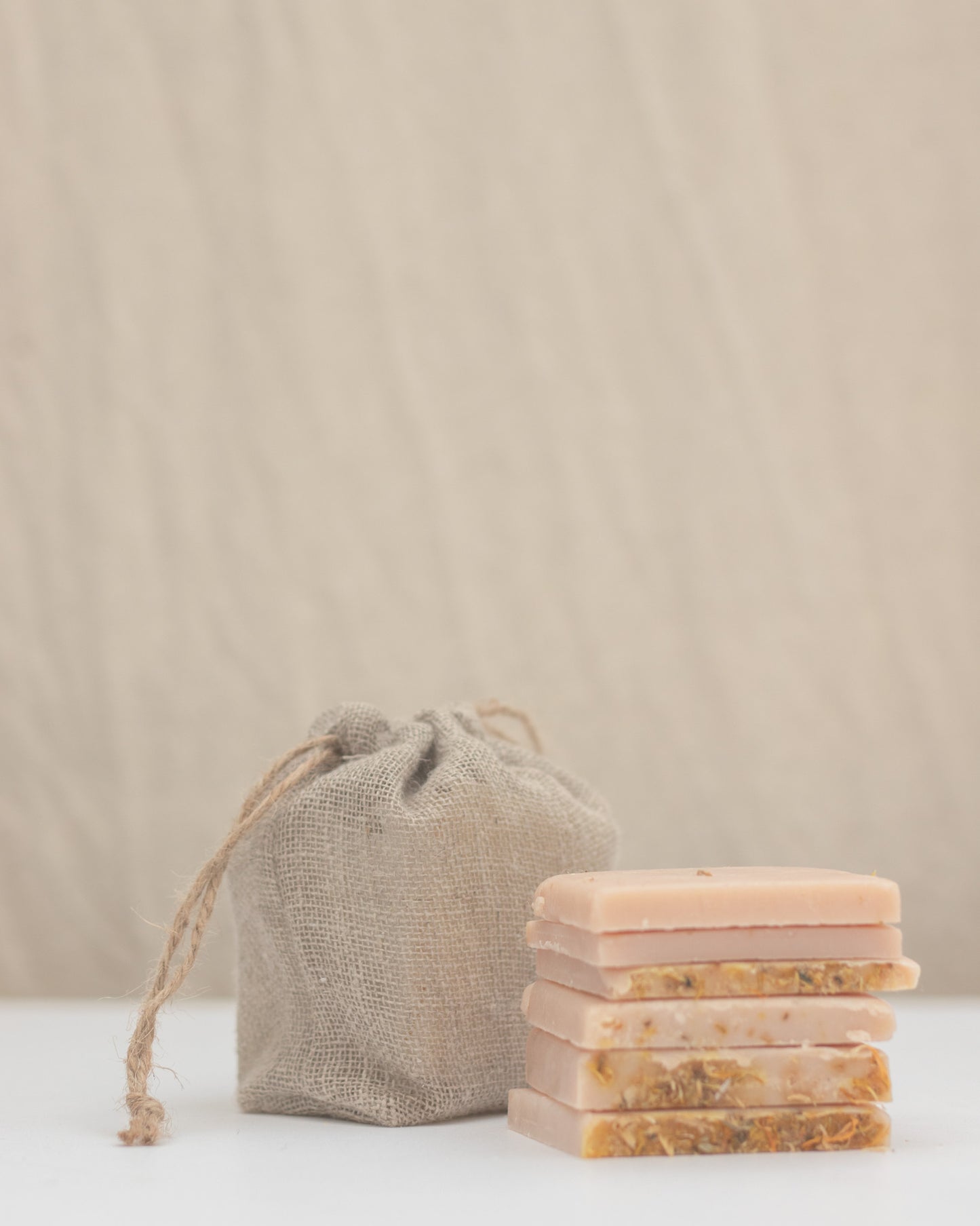 Tallow Soap Off-cut Slivers in Linen Drawstring Bag (250g)