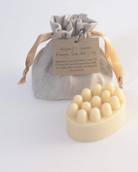 Goat Milk Tallow Massage Soap Bar (Bergamot & Lavender) 100g