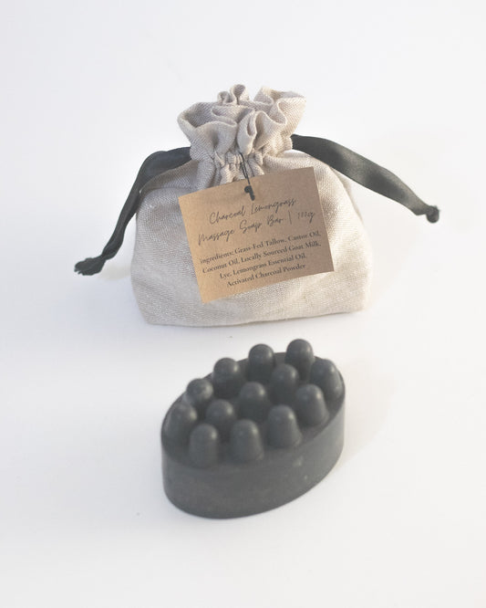 Goat Milk Tallow Massage Soap Bar (Charcoal Lemongrass) 100g
