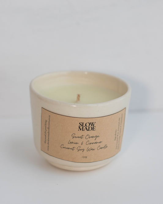 Ceramic Candle (Sweet Orange, Lemon & Cinnamon) 150g