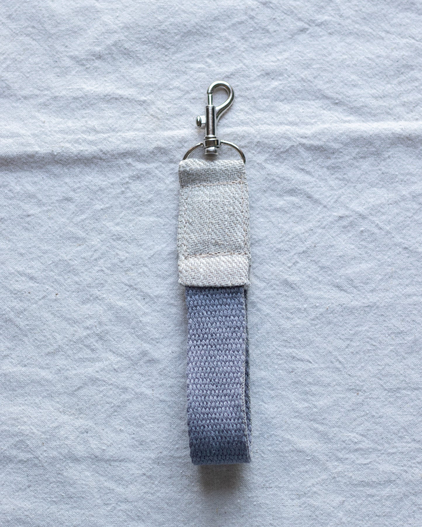 Hemp & Linen Keychain | Grey & Beige