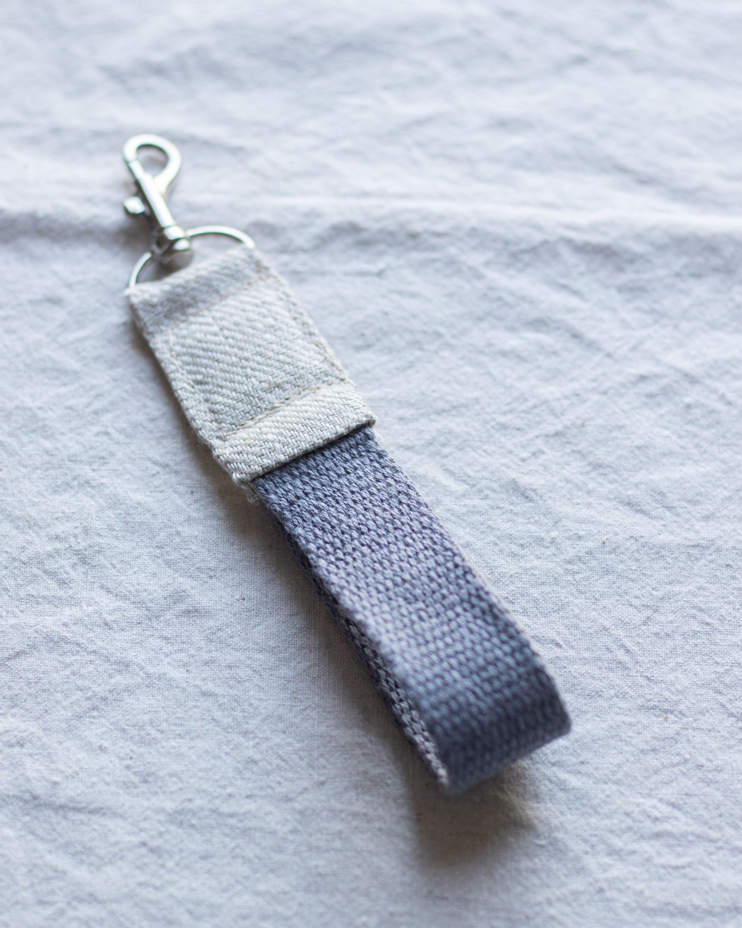 Hemp & Linen Keychain | Grey & Beige